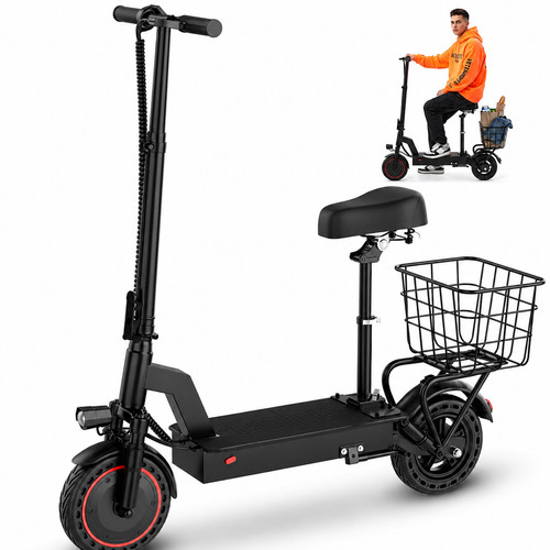 Electric scooter with seat - with,