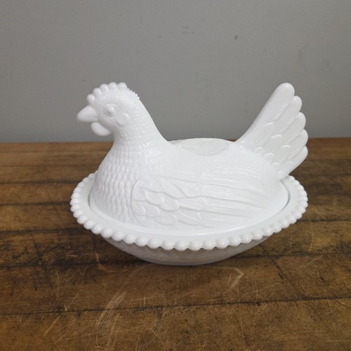 Vintage indiana glass hen - vintage, on