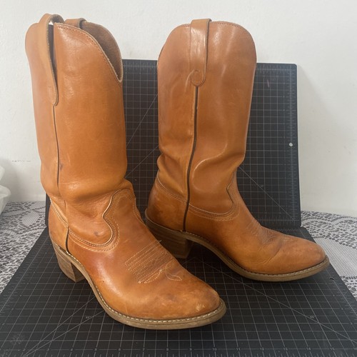 Leather cowboy boots tan - cowboy, 45185