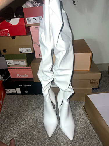 Women white thigh high - white, thigh-high