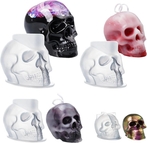 Skull resin molds 4 size - 3d,