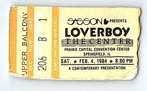 Loverboy concert ticket - ticket, stub
