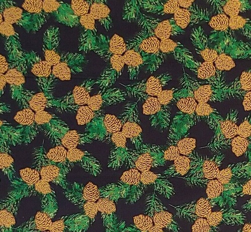 Pine cones christmas fabric - pine,