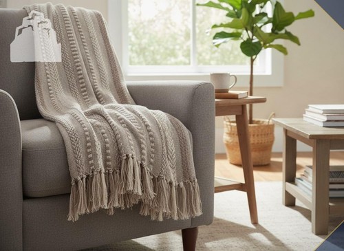 Braided striped throw blanket - striped,