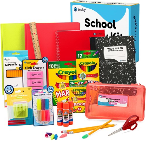 Back school supplies kit - school,