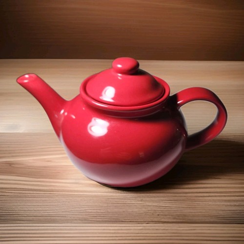 World market red teapot new - market,