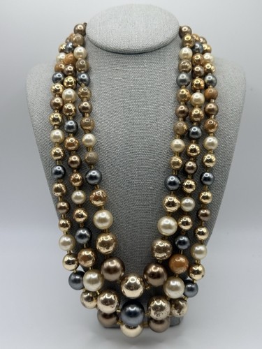 Vintage faux pearl necklace - faux,