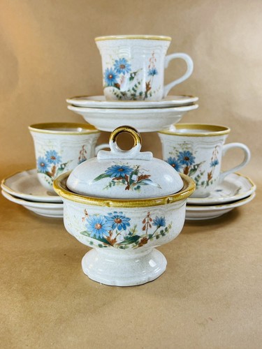 Mikasa blue daisies sugar bowl - blue,