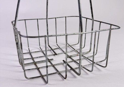 Vintage wire milk bottle - vintage,