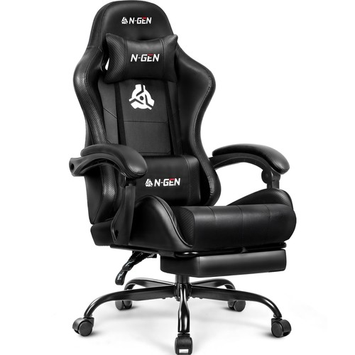 Gaming chair with footrest - with,