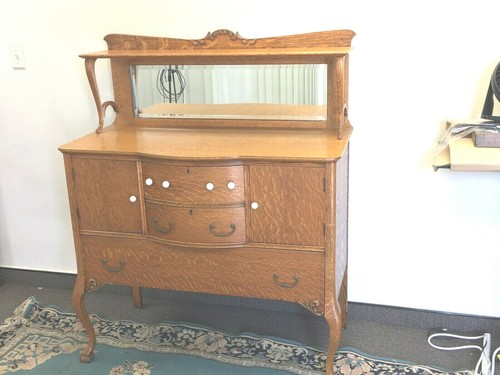 Antique oak dresser with - dresser,