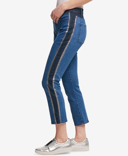 Dkny mixed denim cropped - mixed-denim,