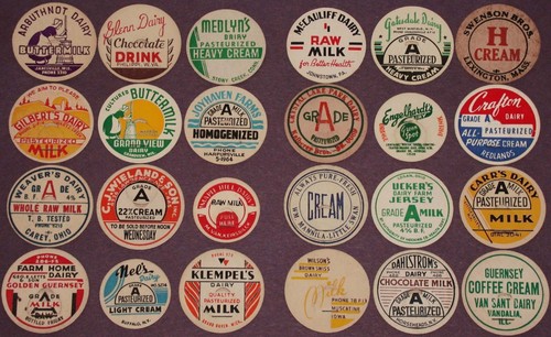 Vintage milk bottle - caps, lot