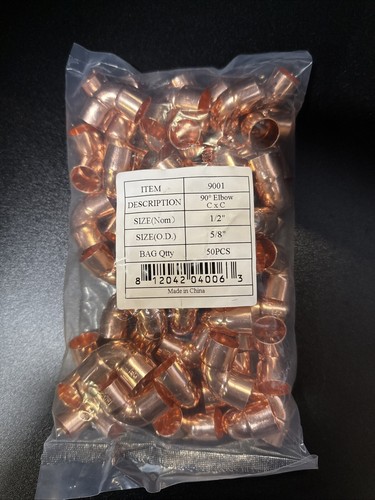 Copper pipe fittings degree - fittings, 90