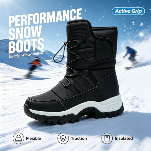 Winter snow boots - snow, mid