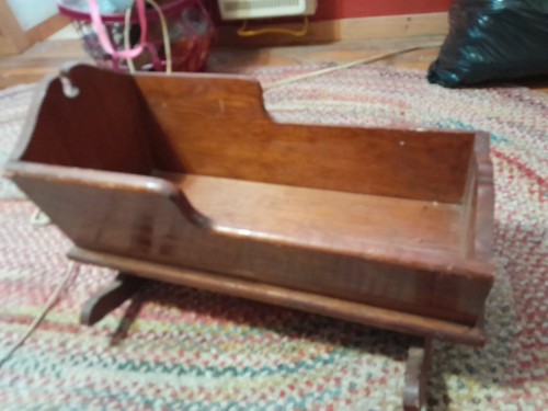 Antique rocking wooden baby - rocking,