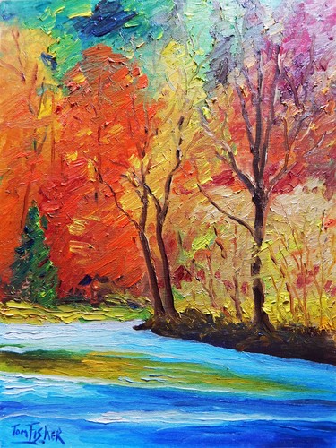 Autumn fall colors stream