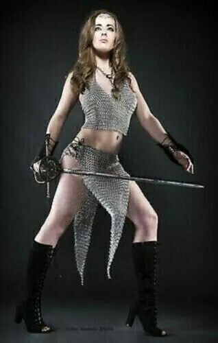 Chainmail bra skirt clothing - chainmail,