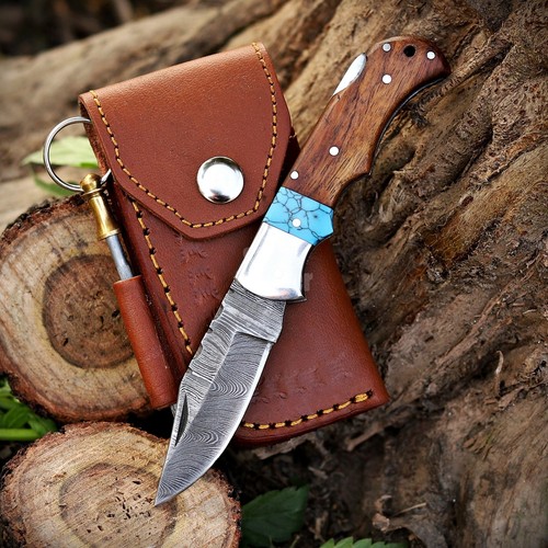 Handmade damascus pocket - pocket, knife