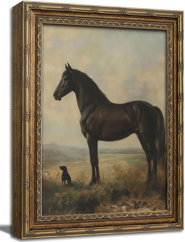 Vintage horse and dog - vintage,