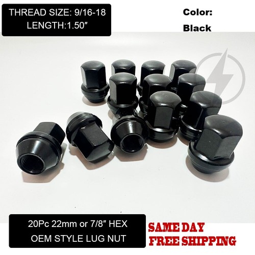 20pc black oem factory - 20pc, 9/16-18