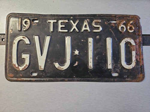 1966 texas license plate - license,
