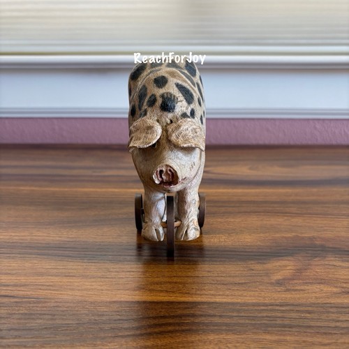 Pig figure wooden american - pig,