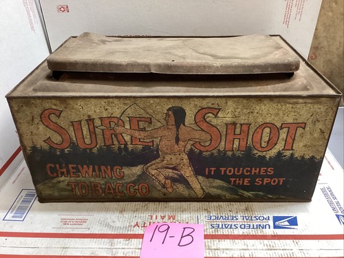 Antique sure shot tin - antique,