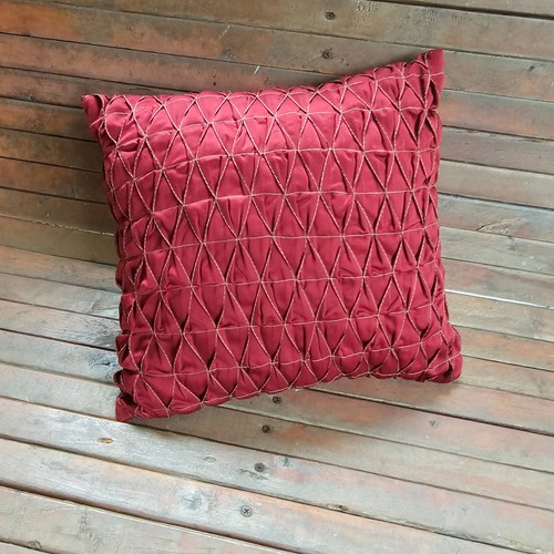 Inch red pleated pillow - 15,