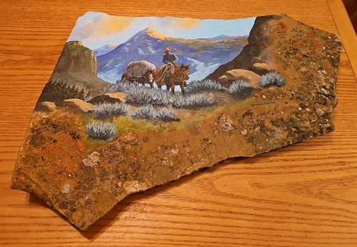 Stone slab western - slab, painting