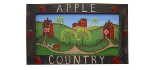 Original folk art apple - art,