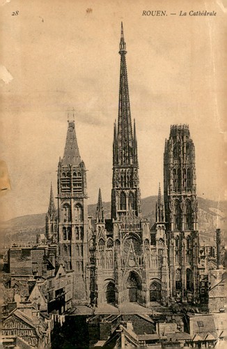 Rouen cathedral postcard - rouen,