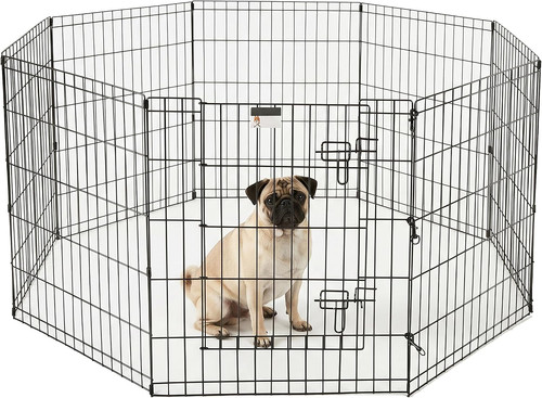 Dog playpen foldable metal - -,