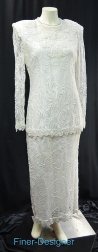 Vintage lace wedding gown - vintage,