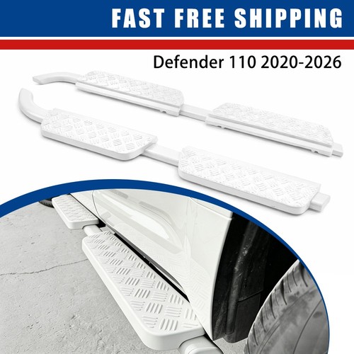 White 2pcs running board fits - white,