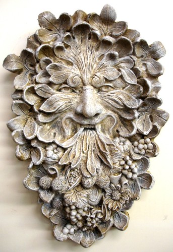 Antique green man wall - green,