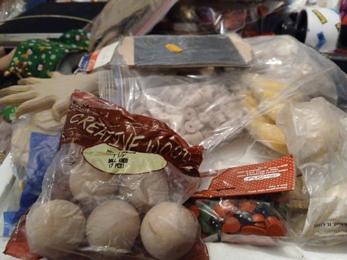 Craft bag wooden balls - craft,