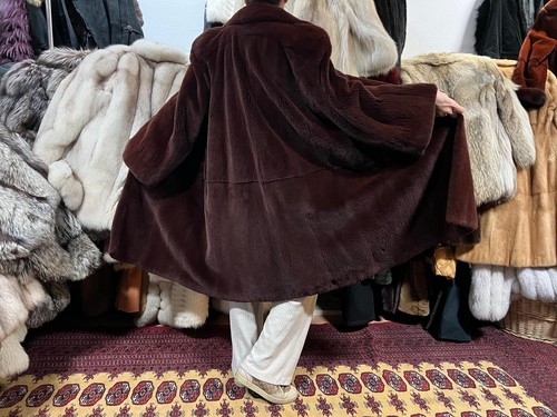 Sheared mink fur - coat, real