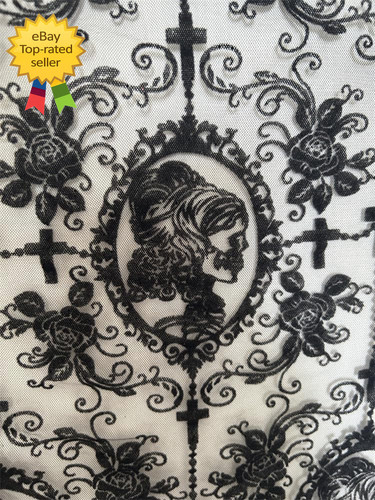 Inch black skull lace - inch,
