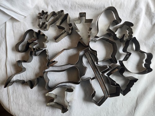 Vintage tin cookie cutters - tin,
