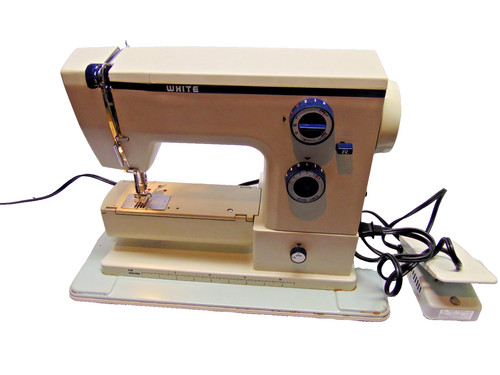 Vintage white sewing machine - sewing,