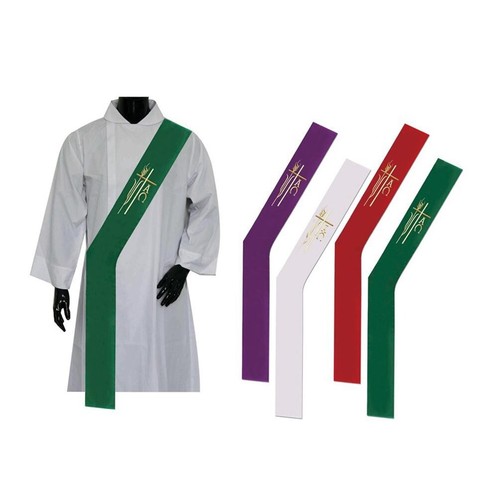 Green deacon stole - green,