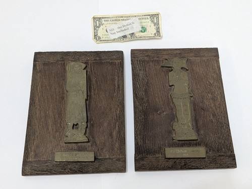 Medieval brass rubbing plaque - brass,