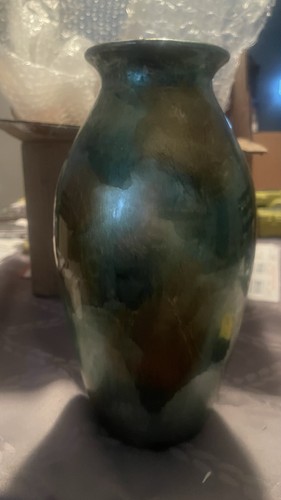 Multi colored vase 11in - vase, tall
