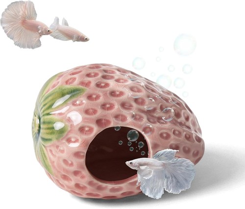 Ceramic strawberry betta fish - betta,