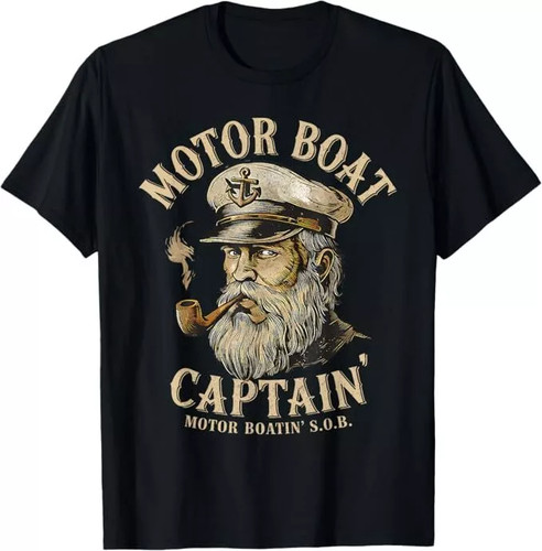 Funny motor boat captain - boat,