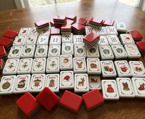 Christmas mahjong tiles set - christmas,