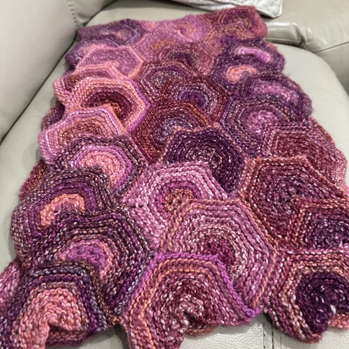 Vtg crochet afghan striped - crochet,