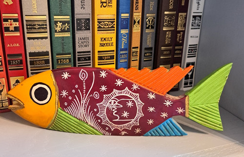 Vintage fish hand - hand, painted