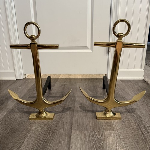 Fireplace andirons set ship - andirons,